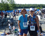 Barbara & Cathy triathlon Successful Triathlon