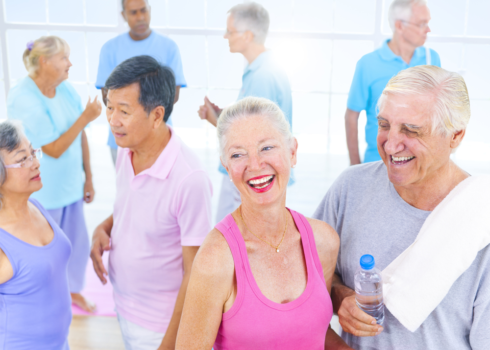 Photo of a group of seniors at an exercise class